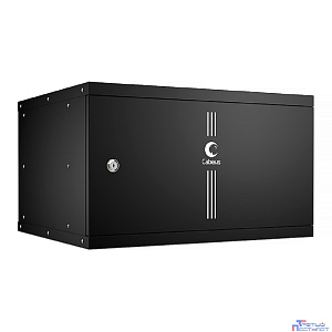 Cabeus WSC-05D-6U55/45m-BK Шкаф телекоммуникационный настенный 19" 6U, серия LIGHT разборный, дверь металл, цвет черный