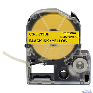 Картридж ленточный Cactus CS-LK3YBP черный для Epson LW300/LW400/LW700/LW600P/LW1000P