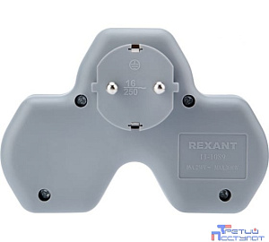 REXANT 11-1089 Двойник электрический 16 А с заземлением и защитными шторками + 2 USB порта, 2,4 А, белый REXANT