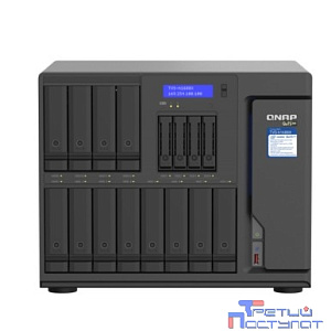 QNAP TVS-h1688X-W1250-32G QuTS hero, 12 отсеков 3,5"/2,5", 4 отсека 2,5", 2 слота M.2 NVMe, 4 порта 2,5 GbE BASE-T, 2 порта 10 GbE BASE-T, HDMI-порт. Intel Xeon W-1250 3,3 ГГц (4,7 ГГц), 32 ГБ DDR4