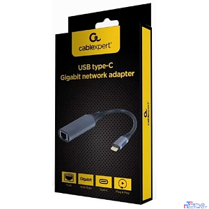 Cablexpert A-USB3C-LAN-01 Адаптер интерфейсов Cablexpert A-USB3C-LAN-01, USB-C (вилка) в Гигабитную сеть Ethernet (RJ-45)