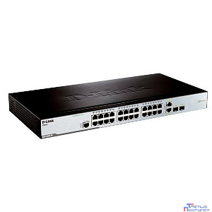 D-Link DES-3200-26_RFB/A1 Восстановленный в производственных условиях управляемый коммутатор 2 уровня с 24 портами 10/100Base-TX и 2 комбо-портами 100/1000Base-T/SFP.