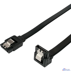 Cablexpert Кабель интерфейсный SATA Sata3 7pin / 7pin, угловой, защелка, 30см, черный, пакет (CC-SATAM-DATA90-BL-30CM)