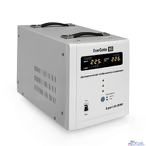 Exegate EX291761RUS Стабилизатор напряжения ExeGate Expert AS-20000 (20000ВА, вход 140-260В, цветной дисплей, выход 220В±8%, КПД 98%, 5 уровней защиты, задержка, усиленный метал. корпус, клем.колодка,
