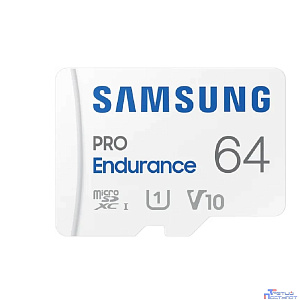 Micro SecureDigital 64GB Samsung Class 10 Pro Endurance UHS-I (R/W 100/30 MB/s) + SD адаптер (для видеорегистратора)