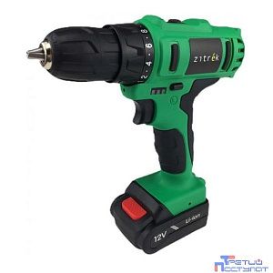 Дрель аккумуляторная Zitrek Greenpower 12-Li { 12В, Li-ion аккумулятор 2шт, ЗУ, кейс, бита } [063-4074]