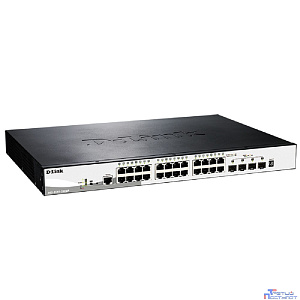 D-Link DGS-1510-28XMP/A1A PROJ Управляемый L2+ стекируемый коммутатор с 24 портами 10/100/1000Base-T и 4 портами 10GBase-X SFP+ (24 порта PoE 802.3af/at, PoE-бюджет 370 Вт)