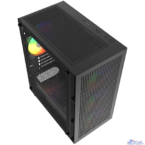 Powercase Mistral Micro EM17, Tempered Glass, 4x120mm ARGB PWM fan, чёрный, mATX  (CMMEM17B-A4)
