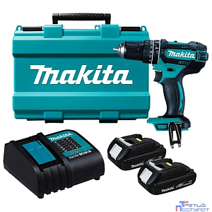 Makita DHP482SYE Дрель ак(уд), [DHP482SYE] {18В,2x1.5Ач Li-ion,БЗП-13мм,0-600\1900об\м,62\36Нм,1.8кг,чем,XPT}