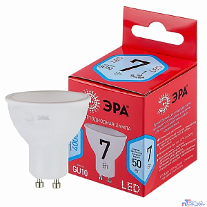 Эра Б0049640 Лампочка светодиодная RED LINE LED MR16-7W-840-GU10 R GU10 7 Вт софит нейтральный белый свет