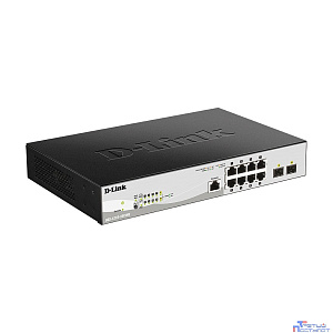 D-Link DGS-1210-10P/ME/B1A Управляемый L2 коммутатор с 8 портами 10/100/1000Base-T и 2 портами 1000Base-X SFP (8 портов PoE 802.3af/at, PoE-бюджет 78 Вт)