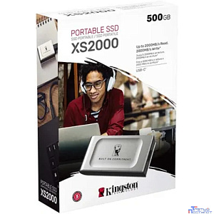 Kingston Portable SSD 500GB External XS2000 BOC,, Type-C, USB 3.2 Gen 2x2, R/W 2000/2000MB/s, IP55, 70x33x14mm, Silver (60 мес)
