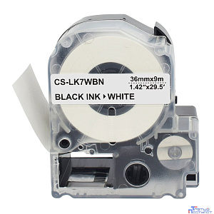 Картридж ленточный Cactus CS-LK7WBN черный для Epson LW1000P/Z700/Z900