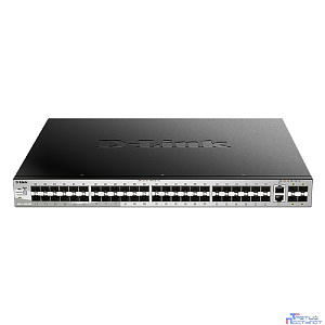 D-Link DGS-3130-54S/B1A PROJ Управляемый L3 стекируемый коммутатор с 48 портами 1000Base-X SFP, 2 портами 10GBase-T и 4 портами 10GBase-X SFP+
