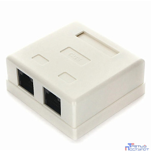 Gembird NA218 Розетка RJ-45 кат.6 внешняя 2 порта, 110&Krone