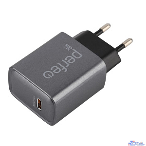 PERFEO Сетевое зарядное устройство с разъемом TYPE-C, 20W, серый (I4668)