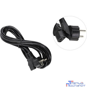 Exegate EP280664RUS Кабель питания ExeGate Power PC-5P (Евровилка угловая Schuko->С13) VDE-250V-3*0.5mm2, медь, черный, 5м.