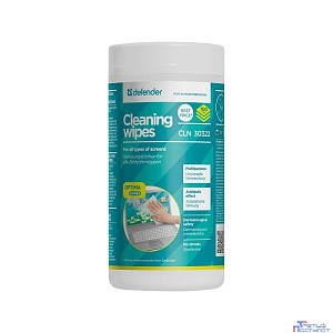 DEFENDER Влажные чистящие салфетки CLN 30322  для экранов в тубе, 100шт.