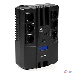 ИБП Бастион SKAT-UPS 800-AID-IN-1x9 {Line-interactive, 800/480Вт, LCD-дисплей, USB/ RJ-45, АКБ 1х 9Ач, сверху ЕВРО 3+3, реестр МПТ} (8935)