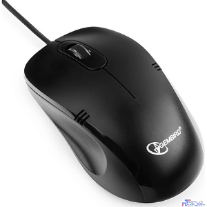 Gembird MOP-100 Black {Мышь, USB, черный, 3 кнопки,  1000 DPI, кабель 1.5м}