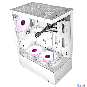 Ginzzu CL310 ATX FAN 3*12LD4 FRGB передняя панель Стекло Белый
