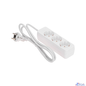 PROconnect (13-4208) Удлинитель 3 гнезда, 1,5м, 3х0,75мм?, с/з, белый