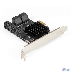 Exegate EX299524RUS Контроллер ExeGate EXE-510v2 (PCI-E x1, SATA3 6Gb/s, 10 int, ASMedia Chipset ASM106x+JMB575)