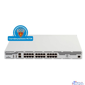ELTEX ESR-1000 FSTEC Межсетевой экран A4, 24x10/100/1000BASE-T, 2x10GBASE-R SFP+, 2xUSB 2.0, 1 слот для SD-карт, 4 ГБ RAM, 1 ГБ NAND-Flash, 2 слота для модулей питания 220 В AC или 48 В