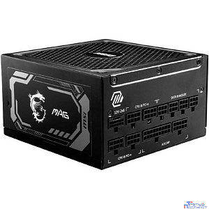 Блок питания ПК/ Power Supply MSI MAG A1000GL PCIE5, 1000W 80+ Gold (ATX, 3.1, PCIe 5.1, Full modular, 1x24(20+4)pin, 2xCPU 8(4+4)pin, 4xPCIe*2 8(6+2)pin, 1x12V-2x6, 12xSATA3, 4xMOLEX4pin, Active, 135