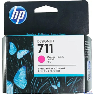 HP CZ135A Картридж №711, Magenta {Designjet T120/T520, Magenta (29ml 3 - pack)}