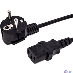 Кабель питания Filum ПВС-АП 3x0.75 CEE 7/7(Schuko) угловая  - C13, 220/250В, 10А, чёрный, 1.8м[FL-PC-SH90/C13-C-1.8-BK]