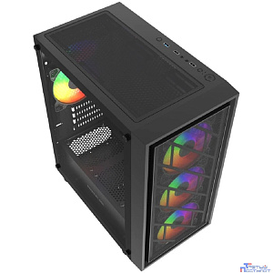 Powercase Mistral Micro EM16, Tempered Glass, 4x120mm FRGB fan, чёрный, mATX  (CMMEM16B-L4)