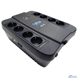 PowerCom Spider SPD-1100U LCD ИБП {Line-Interactive, 1100VA / 605W, 8xEURO: 4 с резервным питанием, 4 с фильтрацией, USB} (1138694)