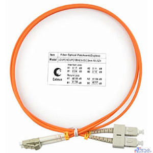 Cabeus FOP-62-LC-SC-1m Шнур оптический duplex LC-SC 62,5/125 mm 1м LSZH