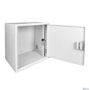 NTSS Шкаф настенный антивандальный распашной NTSS WAR 10U 600*500мм, 2 профиля 19, сварной, серый RAL 7035 NTSS-WAR10U6050