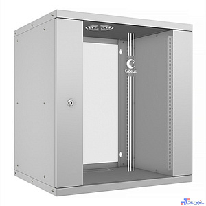 Cabeus WSC-05D-12U55/45 Шкаф телекоммуникационный настенный 19" 12U, серия LIGHT разборный, дверь стекло, цвет серый