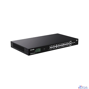 TENDA TEG2228P-24-410W Коммутатор с облачным управлением PoE, 28 портов, 26x1 Гбит/с, PoE 24х30 Вт (до 370Вт), SFP 2x1 Гбит/с, установка в стойку
