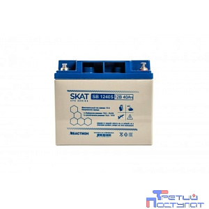 АКБ  БАСТИОН SKAT SB 1240S AGM 12V 40Ач I зар.12.6А, клеммы под болт М6, гарантия 18 мес (8971)