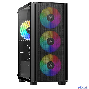 XASTRA Корпус A402M 4ARGB Black mATX/Mesh/full-size TG/ 4x120mm ARGB PWM fans/ A402M-4FC12A-BK