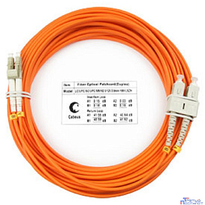 Cabeus FOP-62-LC-SC-10m Шнур оптический duplex LC-SC 62,5/125 mm 10м LSZH