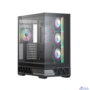 XASTRA Корпус Q700 7ARGB-C10-UC Black ATX/Aquarium/Screewless/7x120mm ARGB PWM mirror fans/Argb+PWM HUB 10port/Type C Q700-7FM12A-C10-UC