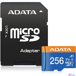 Micro SecureDigital 256Gb A-Data AUSDX256GUICL10A1-RA1 {MicroSDXC Class 10 UHS-I, SD adapter}