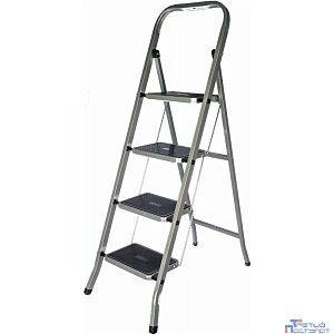 FIT РОС Лестница-стремянка стальная, 4 широкие ступени, Н=129 см, вес 6,25 кг [65383]