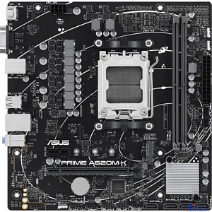 ASUS PRIME A620M-K (Socket AM5, mATX, 2xDDR5(96GB), VGA/HDMI, 1xPCIe 4.0x16/1xPCIe 3.0, 1xLAN, 4xSATA 6Gb/s, 1xM.2, 4xUSB 3.2, 2xUSB 2.0, 1xPS/2)