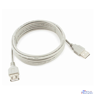 Кабель-удлинитель USB2.0 Cablexpert CC-USB2-AMAF-10-N, AM/AF, медь, 3.0м, серый, пакет