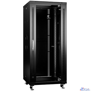 CABEUS SH-05C-27U60/60-BK Шкаф телекоммуникационный 19" напольный 27U 600x600x1388mm (ШхГхВ) передняя стеклянная и задняя спло