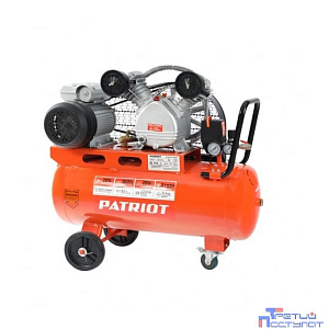 PATRIOT Expert Компрессор поршневой ременной [525306325] { PTR 50-450A, 450 л/мин, 10 бар, 2200 Вт, 50 л, быстросъемный 1/4" + "елочка" }