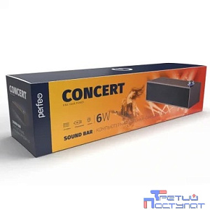 Perfeo компьютерная колонка-саундбар "CONCERT", мощность 6 Вт, USB, "дерево" черный [PF_A4436]
