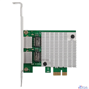 Exegate EX296210RUS Сетевой адаптер ExeGate EXE-562 (PCI-E x1 v2.0, 2xRJ45, UTP 10/100/1000Mbps, Realtek Chipset RTL8111F)