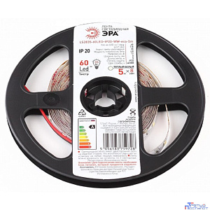 ЭРА Б0035587 Светодиодная лента LS2835 -4,8-60LED-IP20-WW-eco-5m